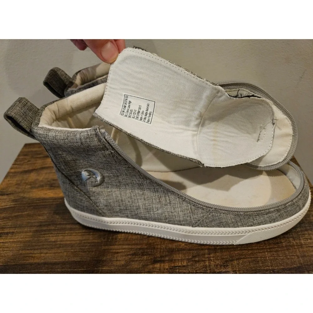 Billy Footwear Classic High Top‎ Gray Jersey Adaptive Sneakers Kids 5M US 4M